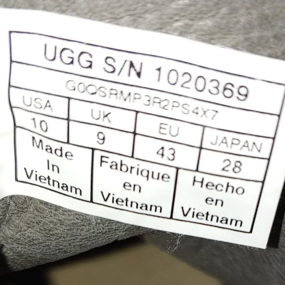 UGG Neumel Unlined Leather Lacing Cargo Gray Boots Size 10